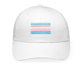 Bulk Embroidered Transgender Flag Baseball Hats in White - We Are Pride Wholesale